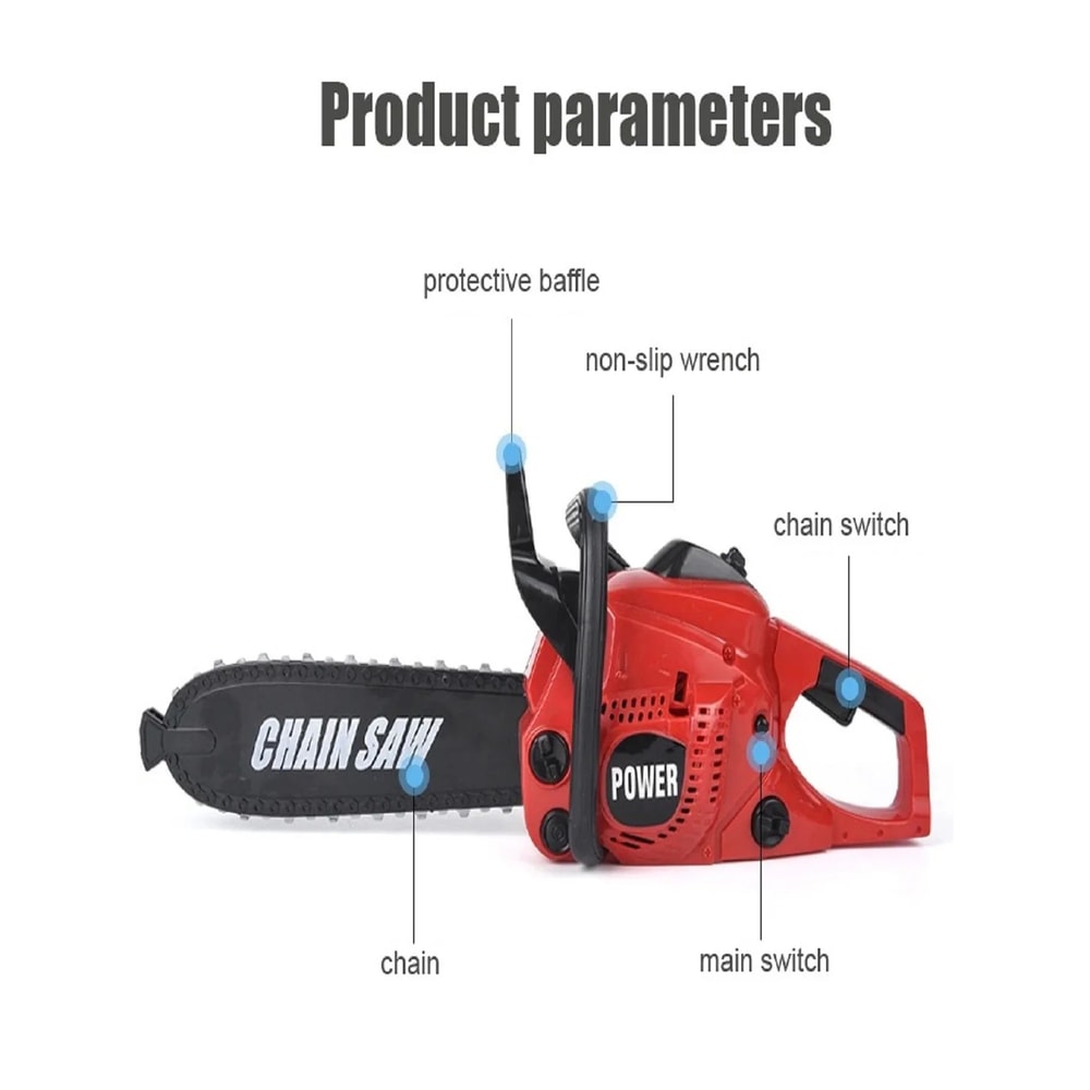 Kids Electric Toy Chainsaw Large Size Safe Pretend Play Tool For Children Realistic Sound Action 3