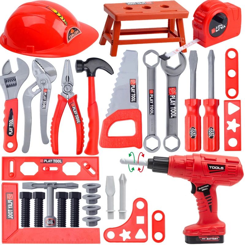 Kids Toy Tool Set With Electric Drill Engineer Pretend Play Repair Kit For Boys Kids 1