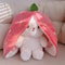 Transformable Bunny Plush Toy Cute Strawberry Carrot Rabbit Stuffed Doll For Kids 2