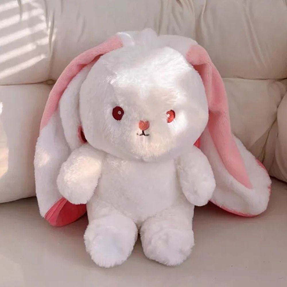 Transformable Bunny Plush Toy Cute Strawberry Carrot Rabbit Stuffed Doll For Kids 3