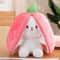 Transformable Bunny Plush Toy Cute Strawberry Carrot Rabbit Stuffed Doll For Kids 7