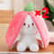 Transformable Bunny Plush Toy Cute Strawberry Carrot Rabbit Stuffed Doll For Kids 9