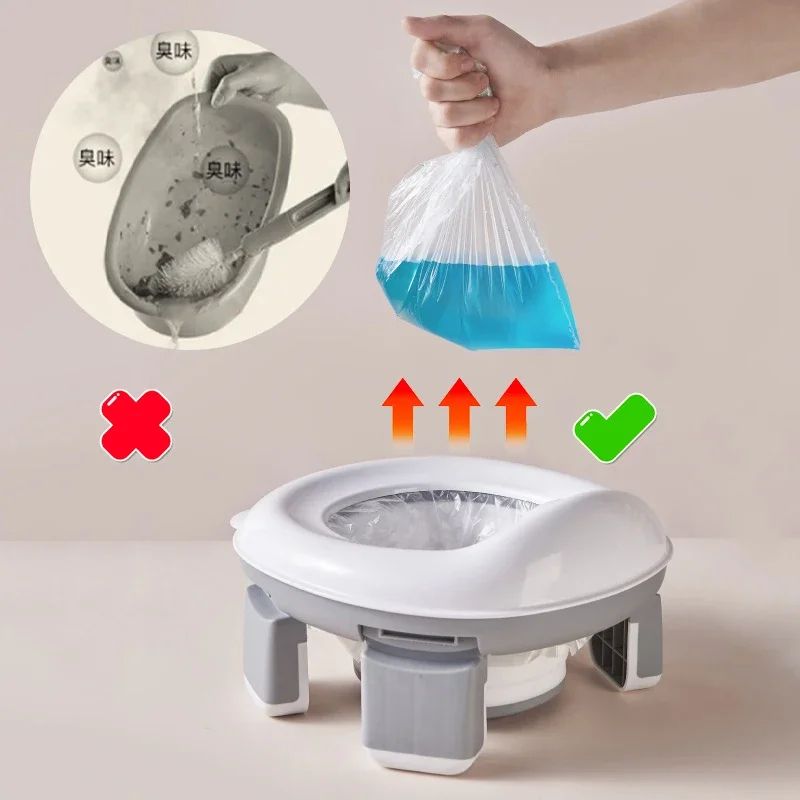 3in1 Portable Travel Potty For Kids Foldable Toilet Seat With Disposable Bags 3