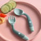 Baby Silicone Spoon Fork Set Soft Bendable Toddler Training Feeding Utensils 2