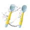 Baby Silicone Spoon Fork Set Soft Bendable Toddler Training Feeding Utensils 4