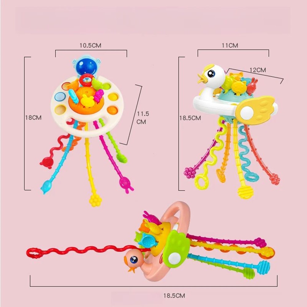 Montessori Sensory Pull String Toy BPAFree Baby Educational Teething Fine Motor Training 13Y 5