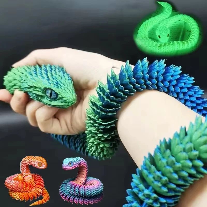 3D Printed Articulated Snake Fidget Toy Movable Joint Desk Ornament Stress Relief Gift 2025 0