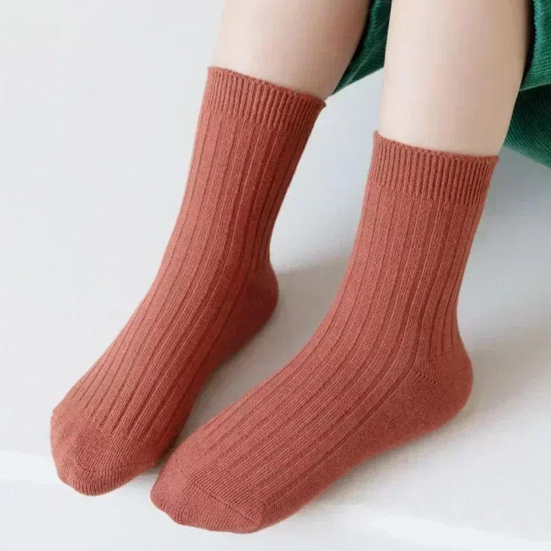 5Pair Kids Cotton Socks Set Soft Breathable Striped Toddler Socks For Boys Girls 18Y 4