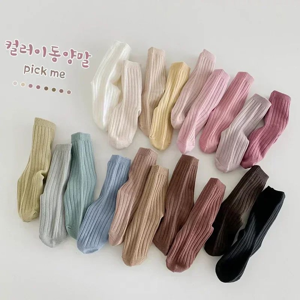 5Pair Kids Cotton Socks Set Soft Breathable Striped Toddler Socks For Boys Girls 18Y 5