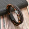 Mens Tiger Eye Beaded Leather Bracelet MultiLayer Classic Handmade Fashion Jewelry Gift 21