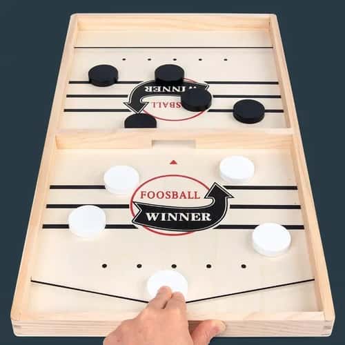 4-in-1 Fast Sling Puck Board Game – Parent-Child Interactive Foosball, Catapult Chess & Table Hockey Toy for Kids