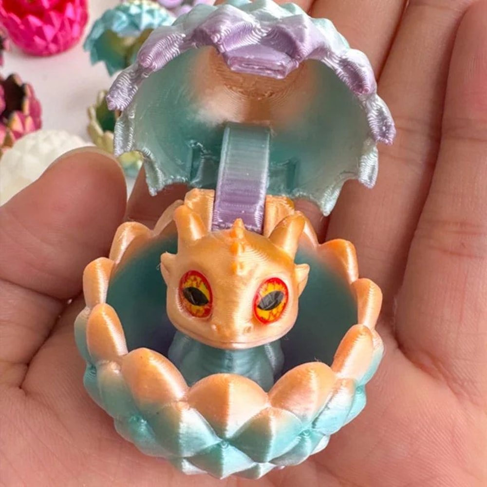 3D Printed Mini Dragon Toy With Eggs Fantasy Collectible Decor Gift For Kids 5