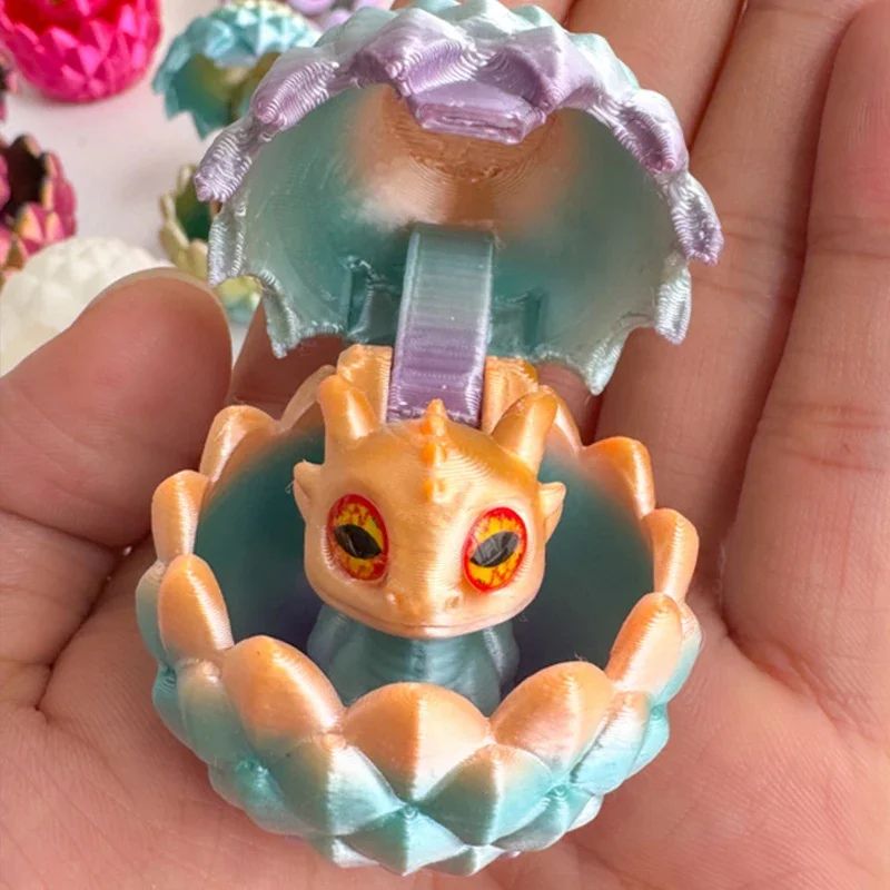 3D Printed Mini Dragon Toy With Eggs Fantasy Collectible Decor Gift For Kids 5
