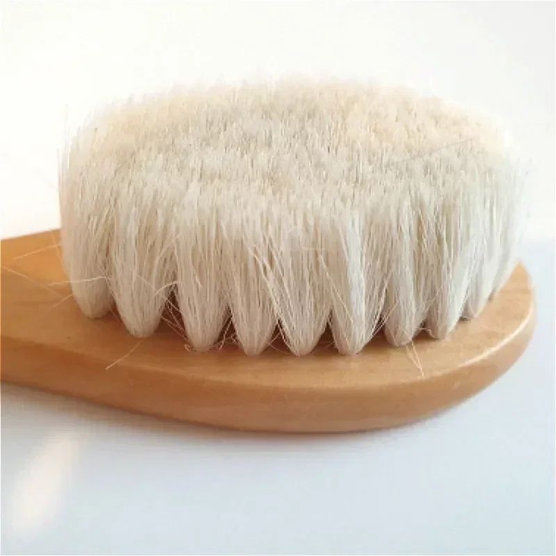 Newborn Wooden Wool Hair Comb Gentle Baby Hair Brush Head Massager 2