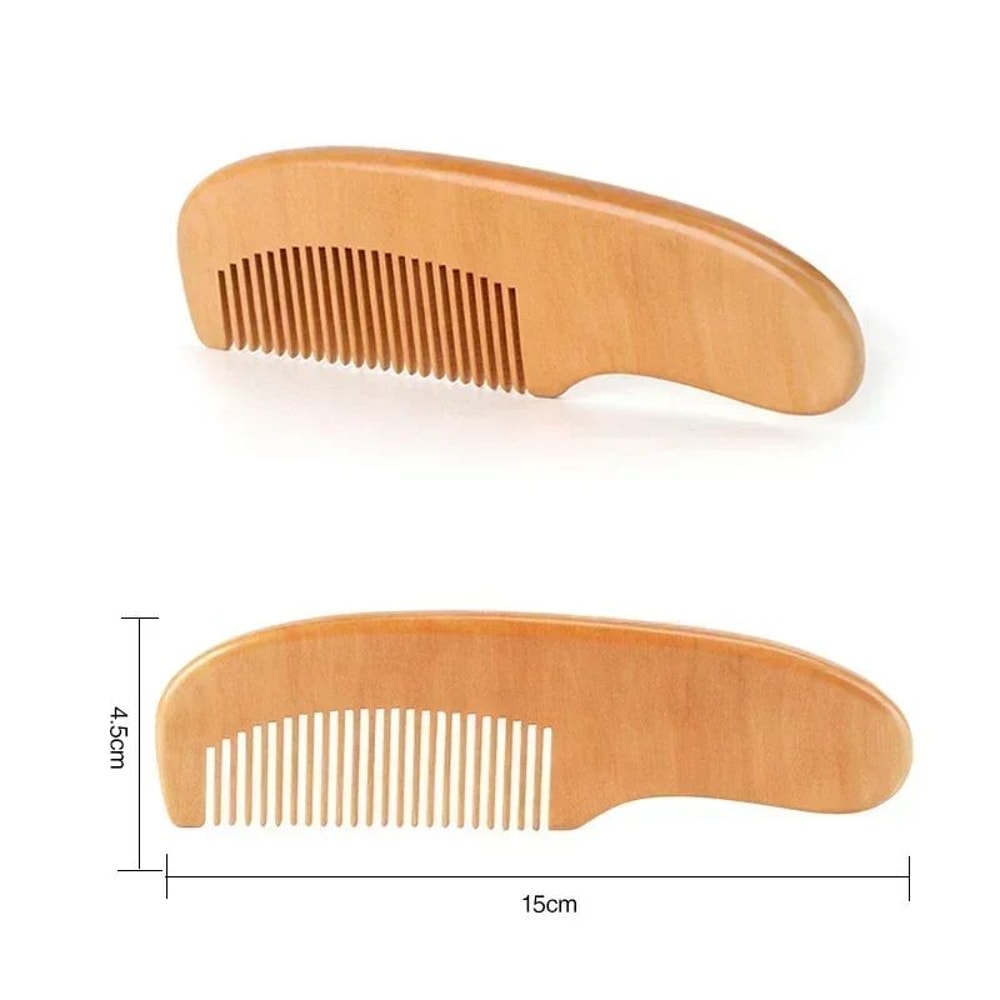 Newborn Wooden Wool Hair Comb Gentle Baby Hair Brush Head Massager 4