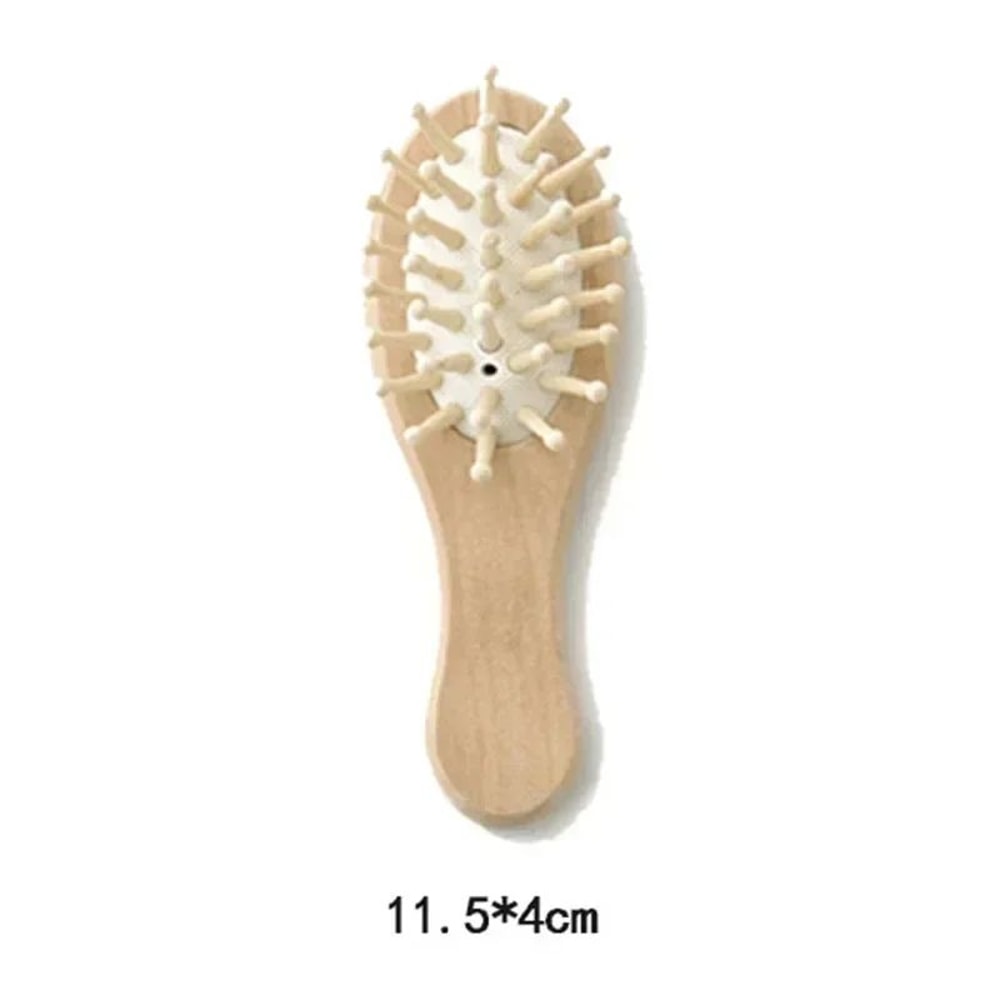 Newborn Wooden Wool Hair Comb Gentle Baby Hair Brush Head Massager 5