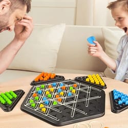 triangle chess strategy board game – logic track table game for kids & adults