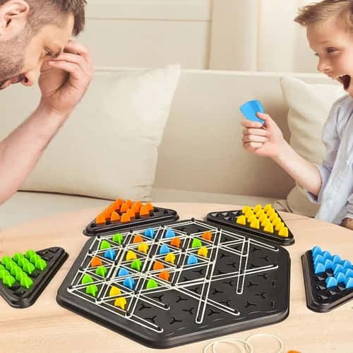Triangle Chess Strategy Board Game – Logic Track Table Game for Kids & Adults