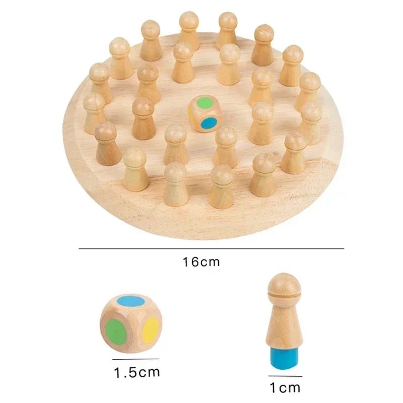 Wooden Memory Match Stick Game Montessori Color Sorting Cognitive Learning Toy 5