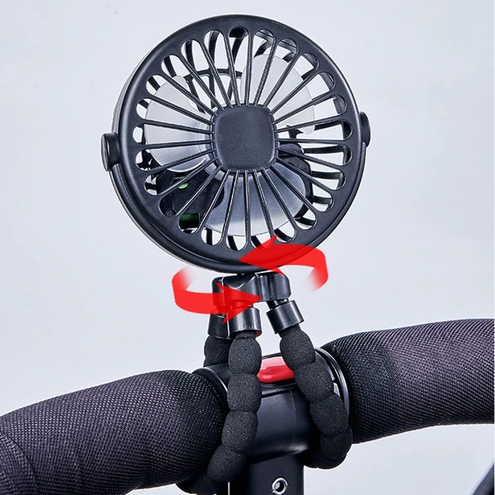 Portable Baby Stroller Fan USB Rechargeable ClipOn Fan With 3 Speeds For Outdoor Use 1