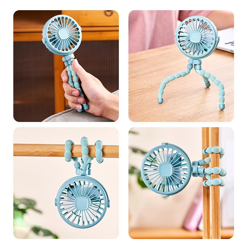 Portable Baby Stroller Fan USB Rechargeable ClipOn Fan With 3 Speeds For Outdoor Use 2