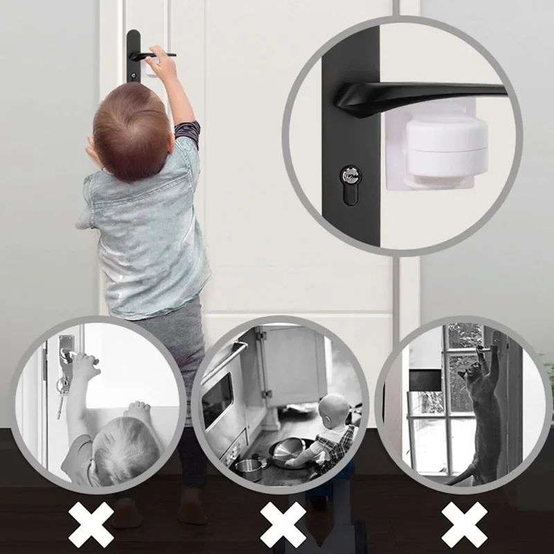 Universal Child Safety Door Lever Lock ABS AntiOpen Handle Protection For Baby Kids 1