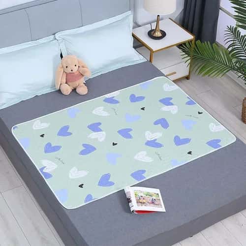 Waterproof Baby Mattress Protector Pad - 19.7-27.6 Inches Washable Urine Mat for Toddlers with Cute Cartoon Design