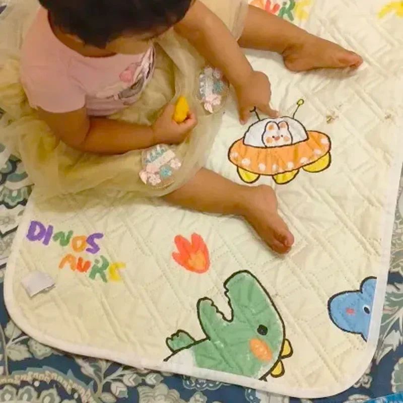 Waterproof Baby Mattress Protector Pad 197276 Inches Washable Urine Mat For Toddlers With Cute Car 1