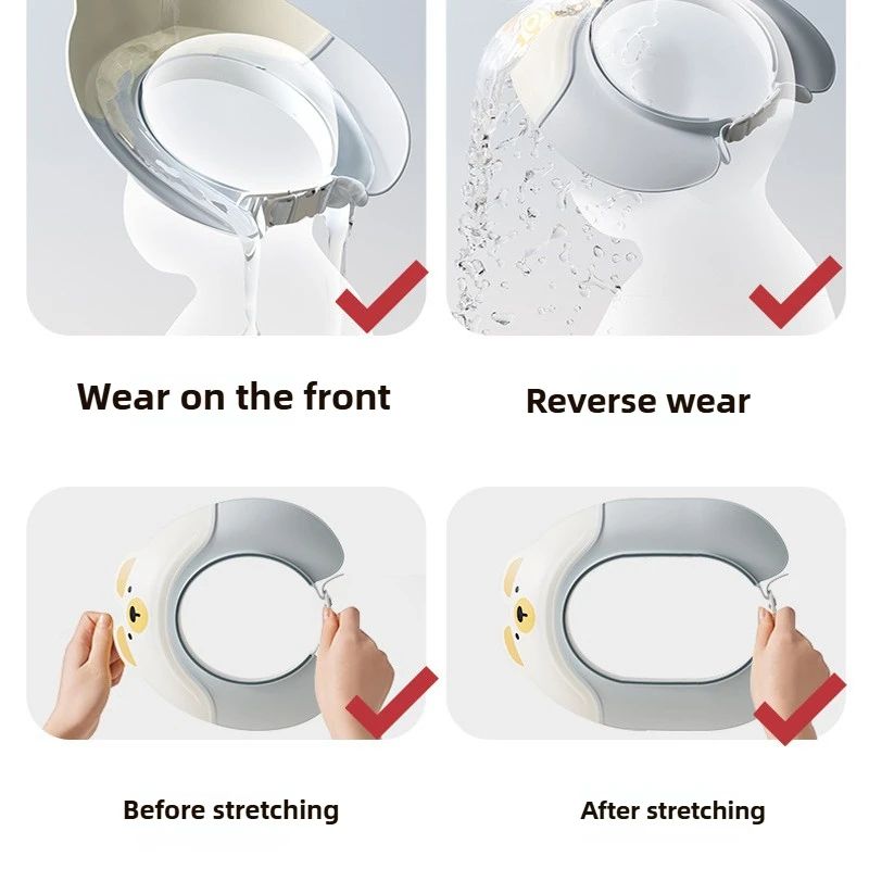 Adjustable Baby Shampoo Cap Dinosaur Cartoon Bath Visor For Infant Hair Eye Ear Protection 4