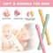 Silicone Baby Teether Straw Toy Safe Chewable Molar Teething Toy With EasyGrip Handle 1