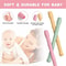 Silicone Baby Teether Straw Toy Safe Chewable Molar Teething Toy With EasyGrip Handle 1