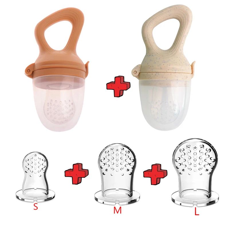 5in1 Baby Fruit Feeder Teething Pacifier Set Silicone Mesh Food Feeder With Interchangeable Nippl 0
