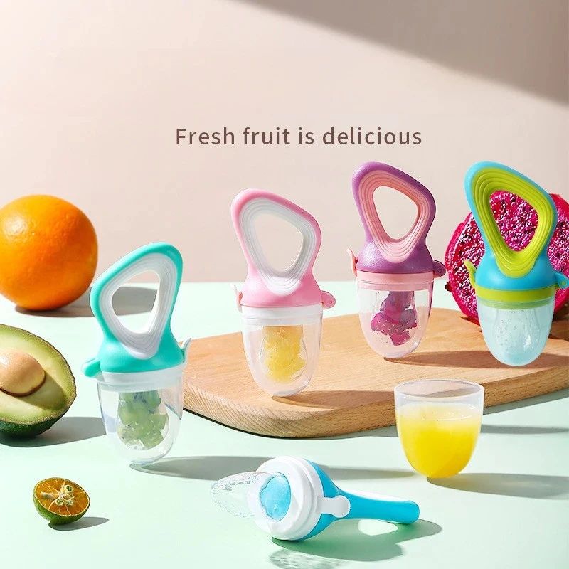 5in1 Baby Fruit Feeder Teething Pacifier Set Silicone Mesh Food Feeder With Interchangeable Nippl 5