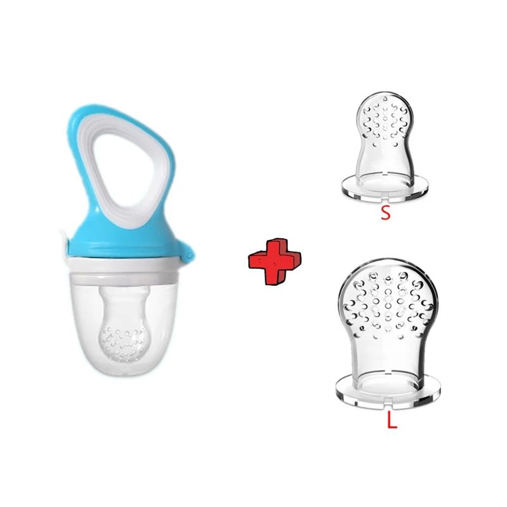 5in1 Baby Fruit Feeder Teething Pacifier Set Silicone Mesh Food Feeder With Interchangeable Nippl 6