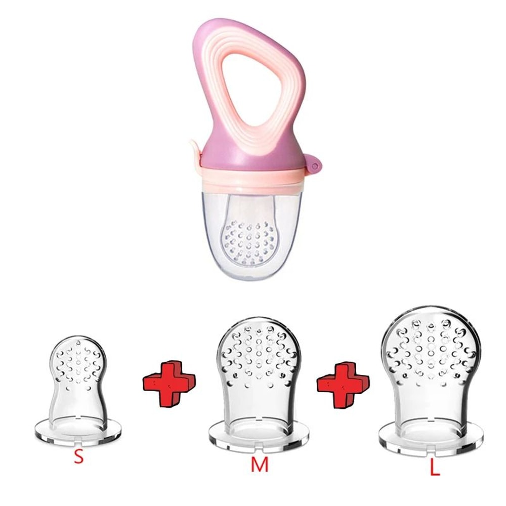 5in1 Baby Fruit Feeder Teething Pacifier Set Silicone Mesh Food Feeder With Interchangeable Nippl 10