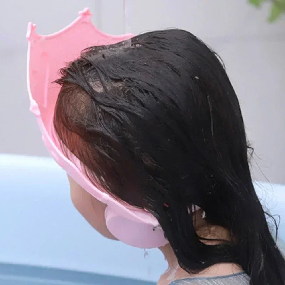 Adjustable Baby Shampoo Shower Cap Soft Hair Wash Hat With Ear Eye Protection For Kids 1