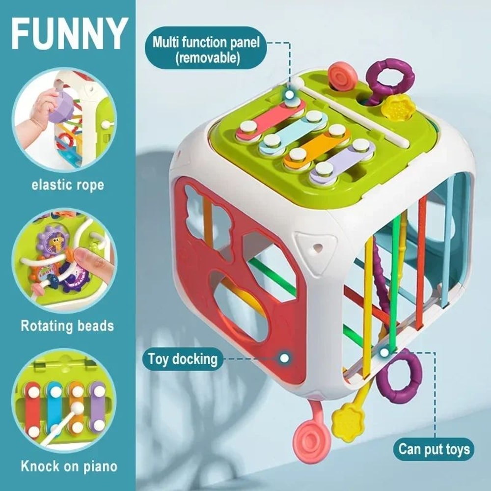 Montessori Sensory Learning Toy For Babies 012 Months Colorful Sorting Blocks For Early Developmen 3