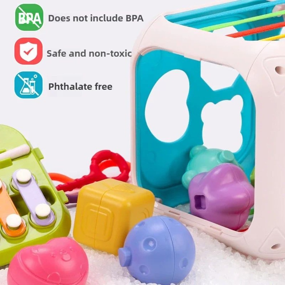 Montessori Sensory Learning Toy For Babies 012 Months Colorful Sorting Blocks For Early Developmen 4