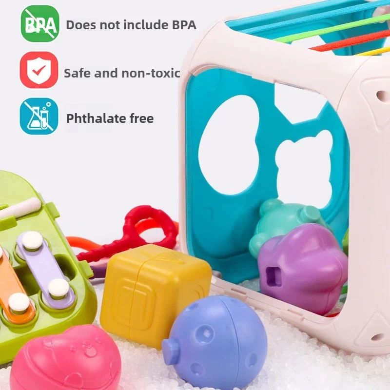 Montessori Sensory Learning Toy For Babies 012 Months Colorful Sorting Blocks For Early Developmen 4