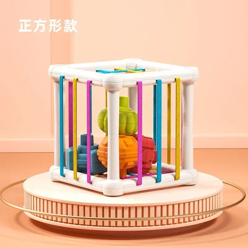 Montessori Sensory Learning Toy For Babies 012 Months Colorful Sorting Blocks For Early Developmen 6