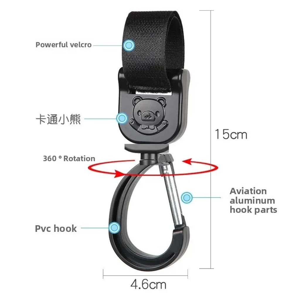 2 Pcs Stroller Hook Set Multipurpose Shopping Bag Hooks For Baby Prams Strollers 2