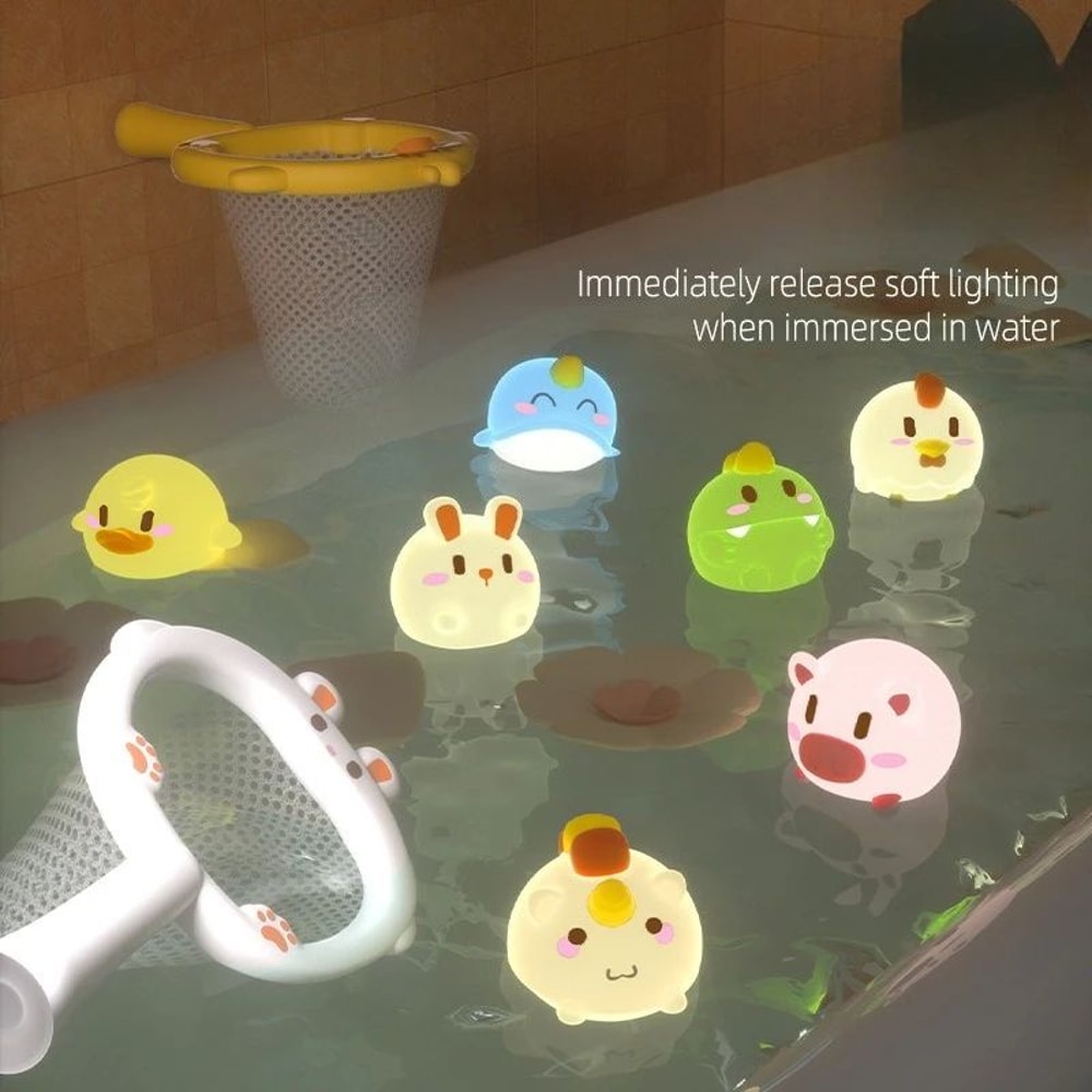 LED LightUp Duck Bath Toy Soft Floating Baby Swimming Toy With Colorful Luminous Lights 3