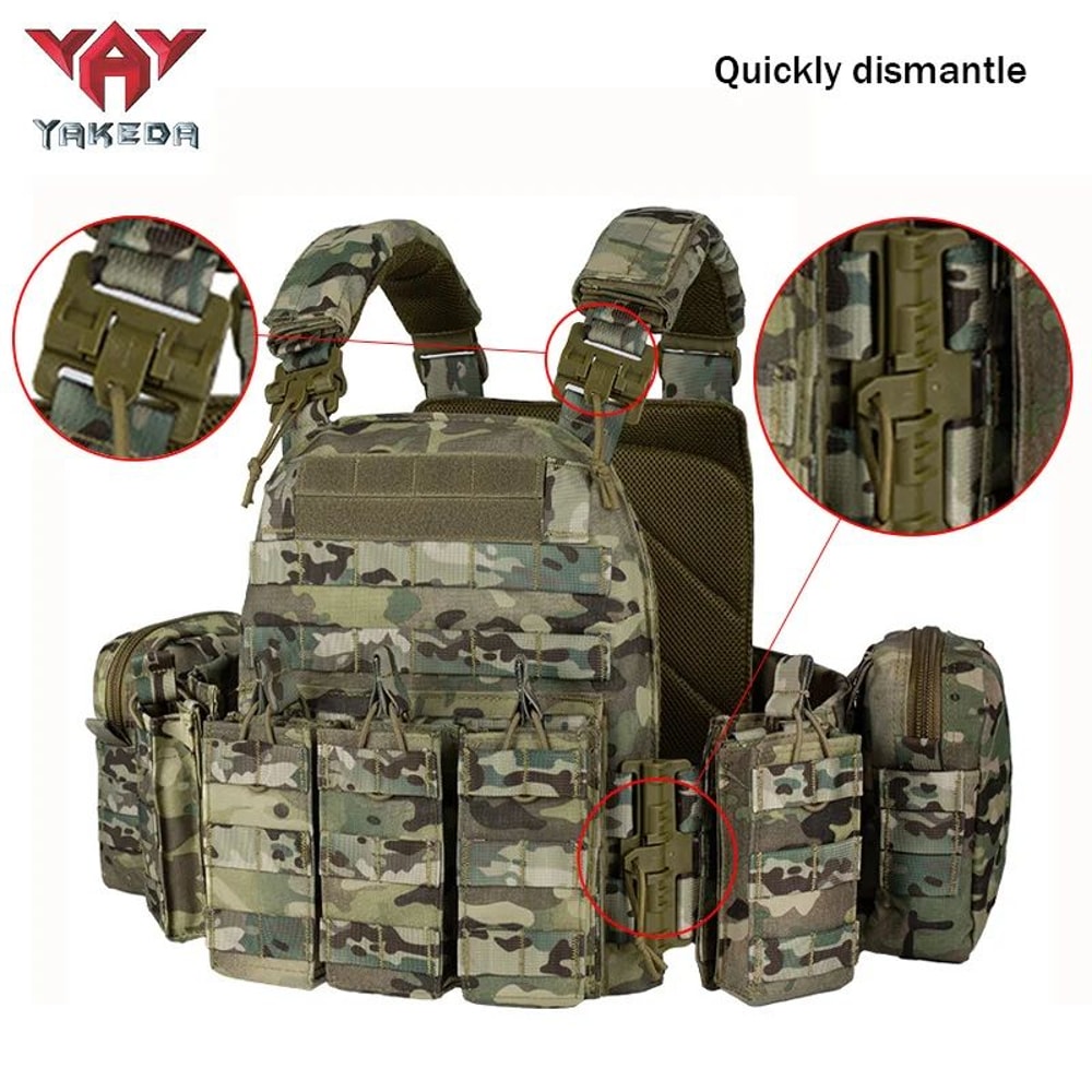 YAKEDA QuickRelease Tactical Training Vest Breathable WearResistant MOLLE Expandable Vest 0