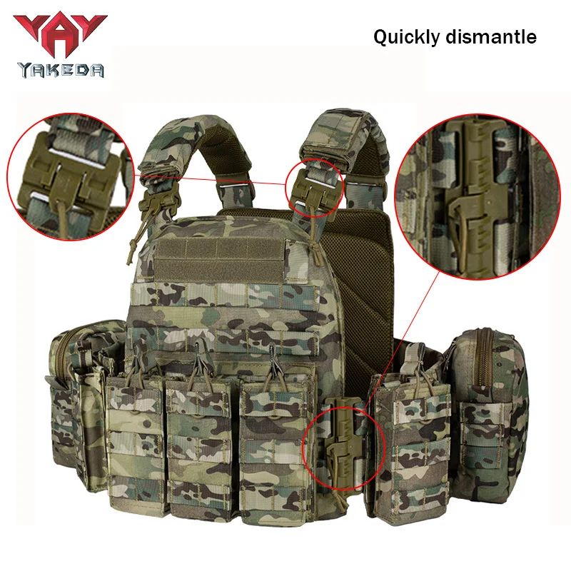 YAKEDA QuickRelease Tactical Training Vest Breathable WearResistant MOLLE Expandable Vest 0