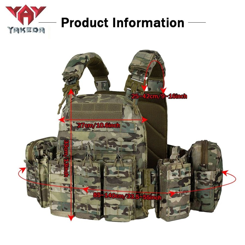 YAKEDA QuickRelease Tactical Training Vest Breathable WearResistant MOLLE Expandable Vest 4