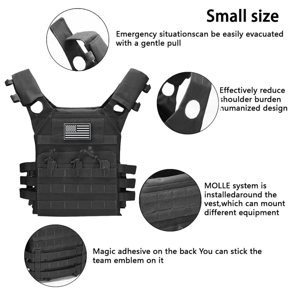 MOLLE Tactical Training JPC Vest Lightweight Multifunctional Outdoor Vest With US Flag Patch 1