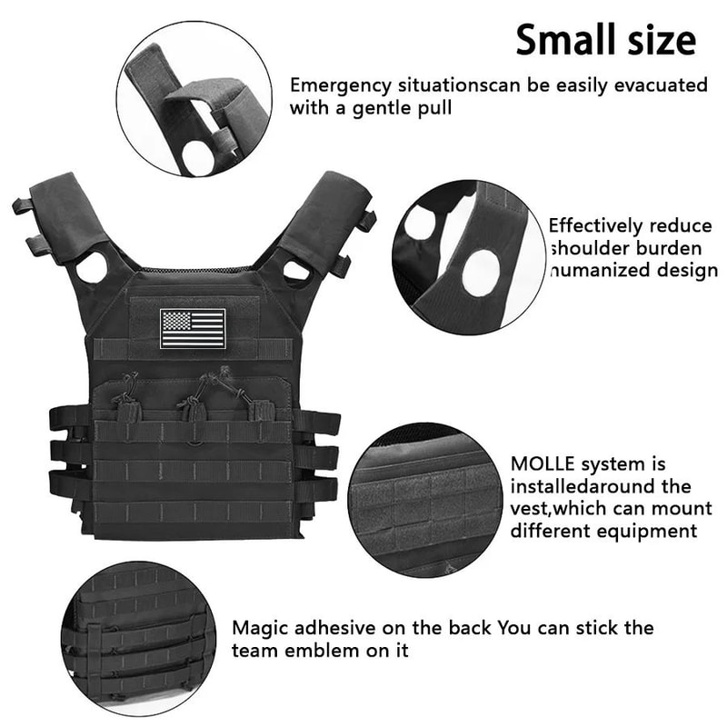 MOLLE Tactical Training JPC Vest Lightweight Multifunctional Outdoor Vest With US Flag Patch 1