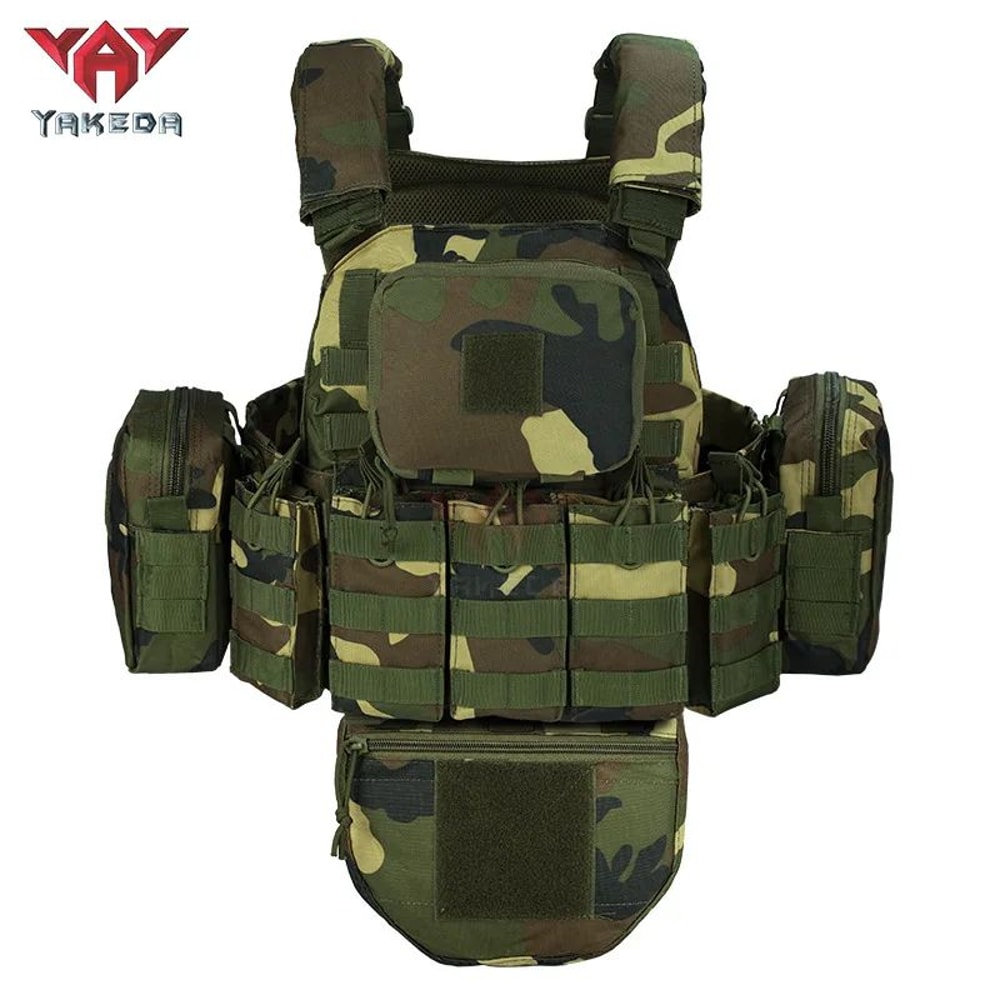 YAKEDA Tactical Training Vest With 5Pcs Equipment Bag Set Detachable Expandable Waterproof WearRe 5