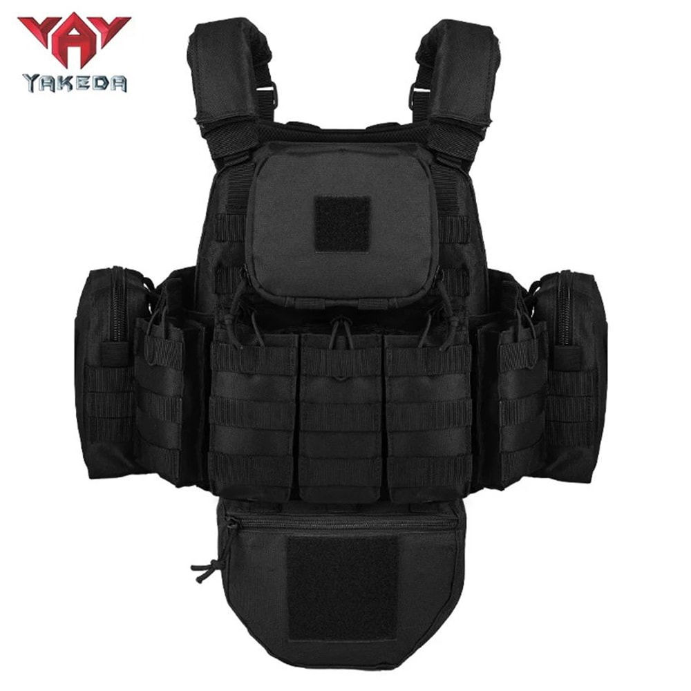 YAKEDA Tactical Training Vest With 5Pcs Equipment Bag Set Detachable Expandable Waterproof WearRe 6