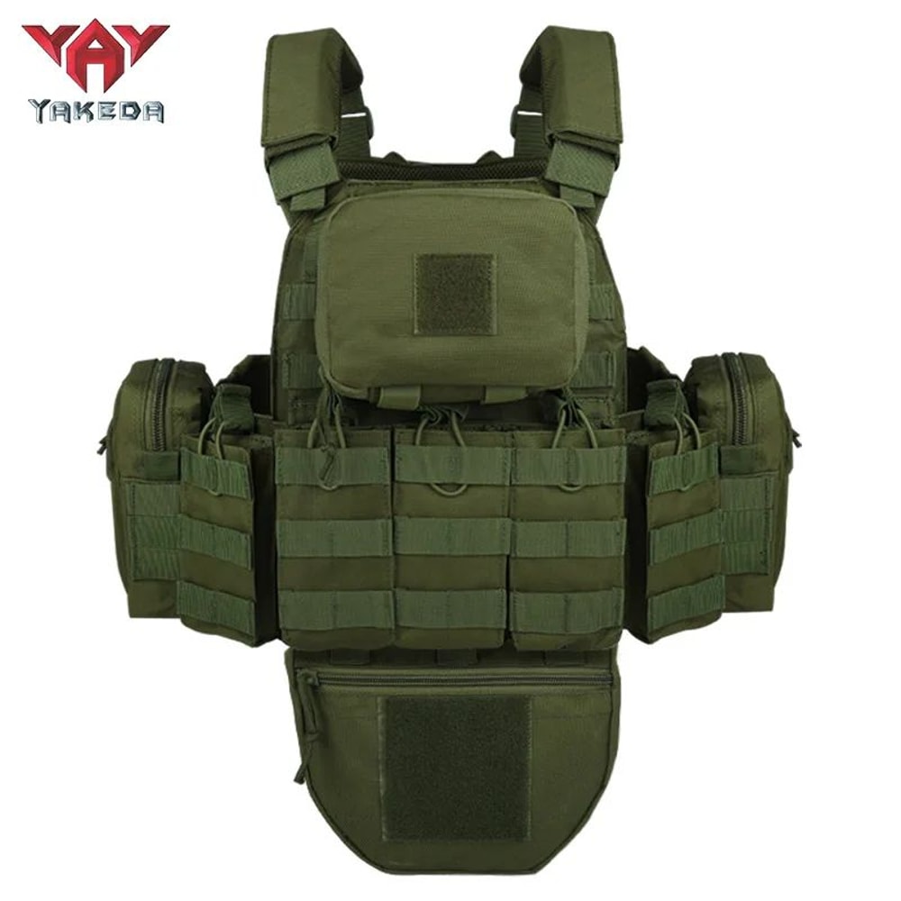 YAKEDA Tactical Training Vest With 5Pcs Equipment Bag Set Detachable Expandable Waterproof WearRe 9